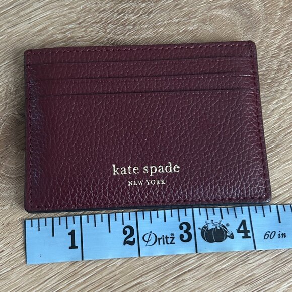 Kate Spade Eva Small Slim Card Holder cherrywood WLRU 6277 | Never Used - Picture 1 of 4